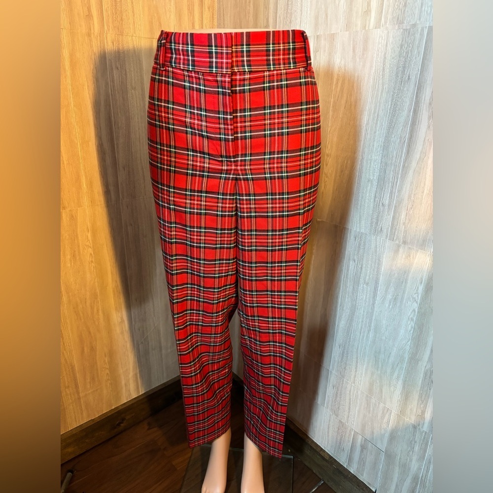 Talbots Hampshire Ankle Cropped Red Plaid Women’s Pants